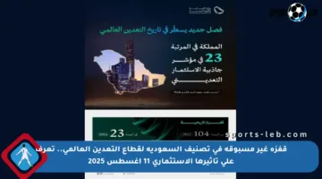 قفزة غير مسبوقة في تصنيف السعودية لقطاع التعدين العالمي.. تعرف على تأثيرها الاستثمارى 11 أغسطس 2025